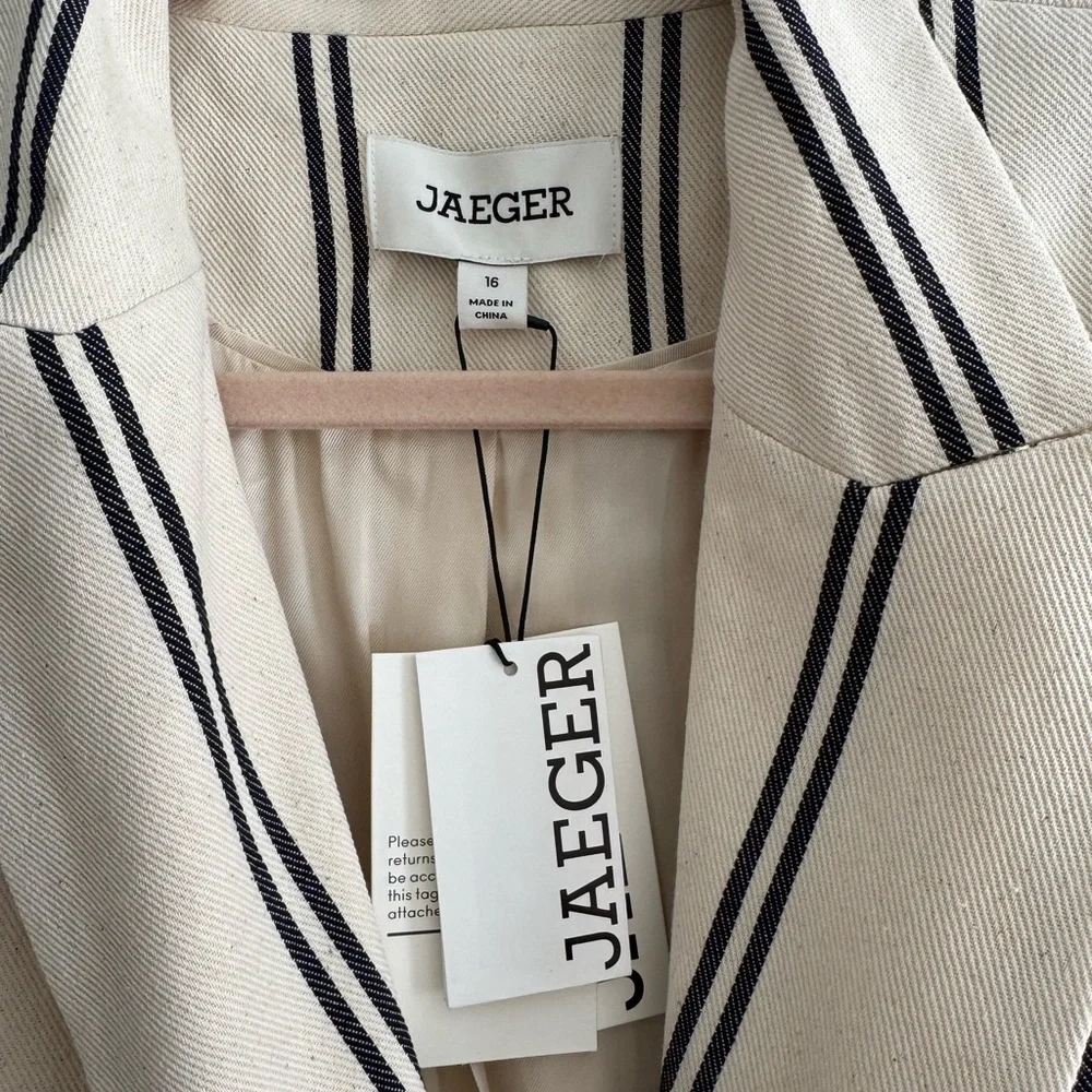 Jaeger Striped Double-Breasted Blazer - Picture 3 of 5